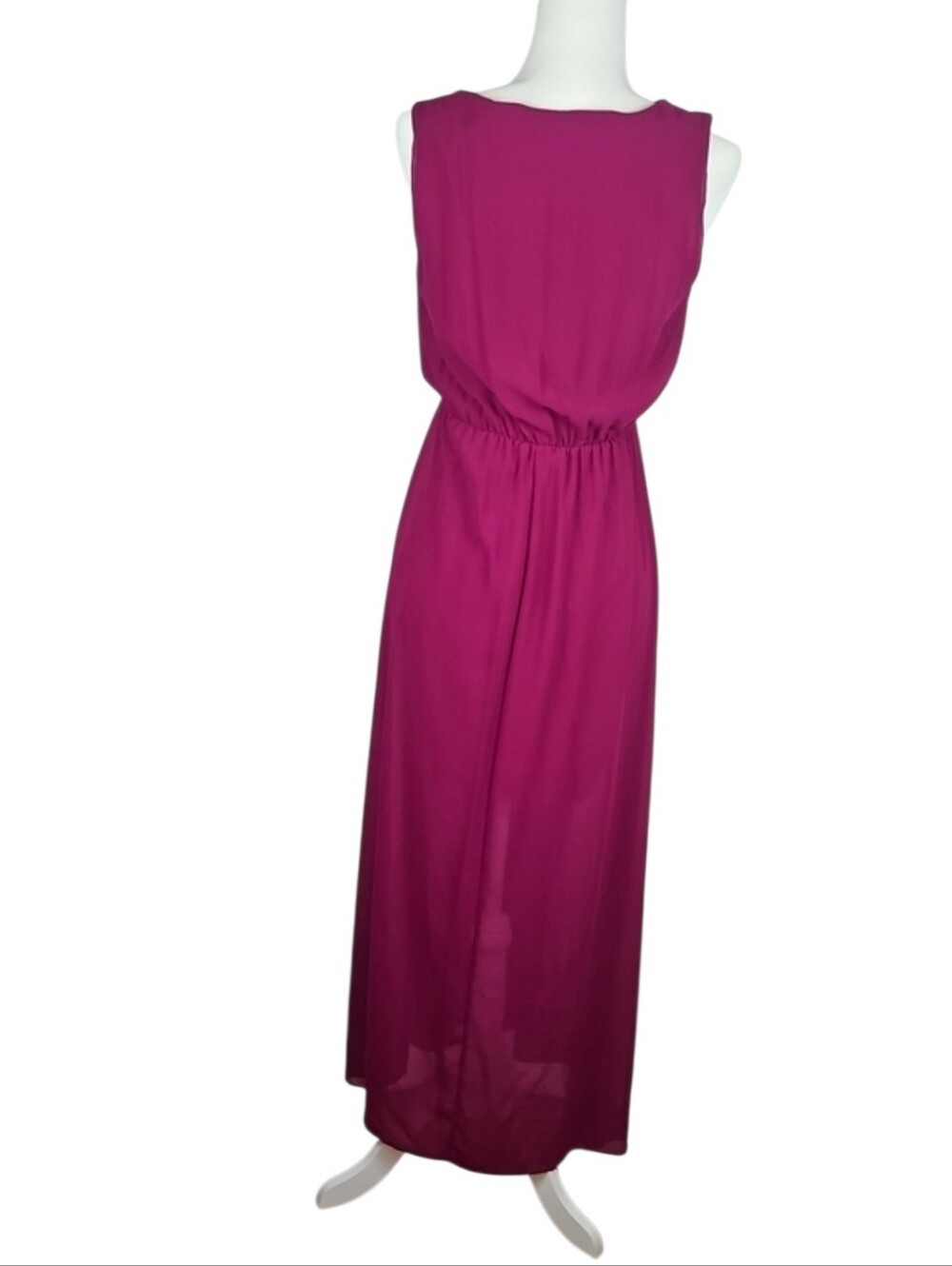 Y2K Grommet Maxi Dress Berry Purple Burgundy Casual Retro Party Summer Women's M - Picture 4 of 8